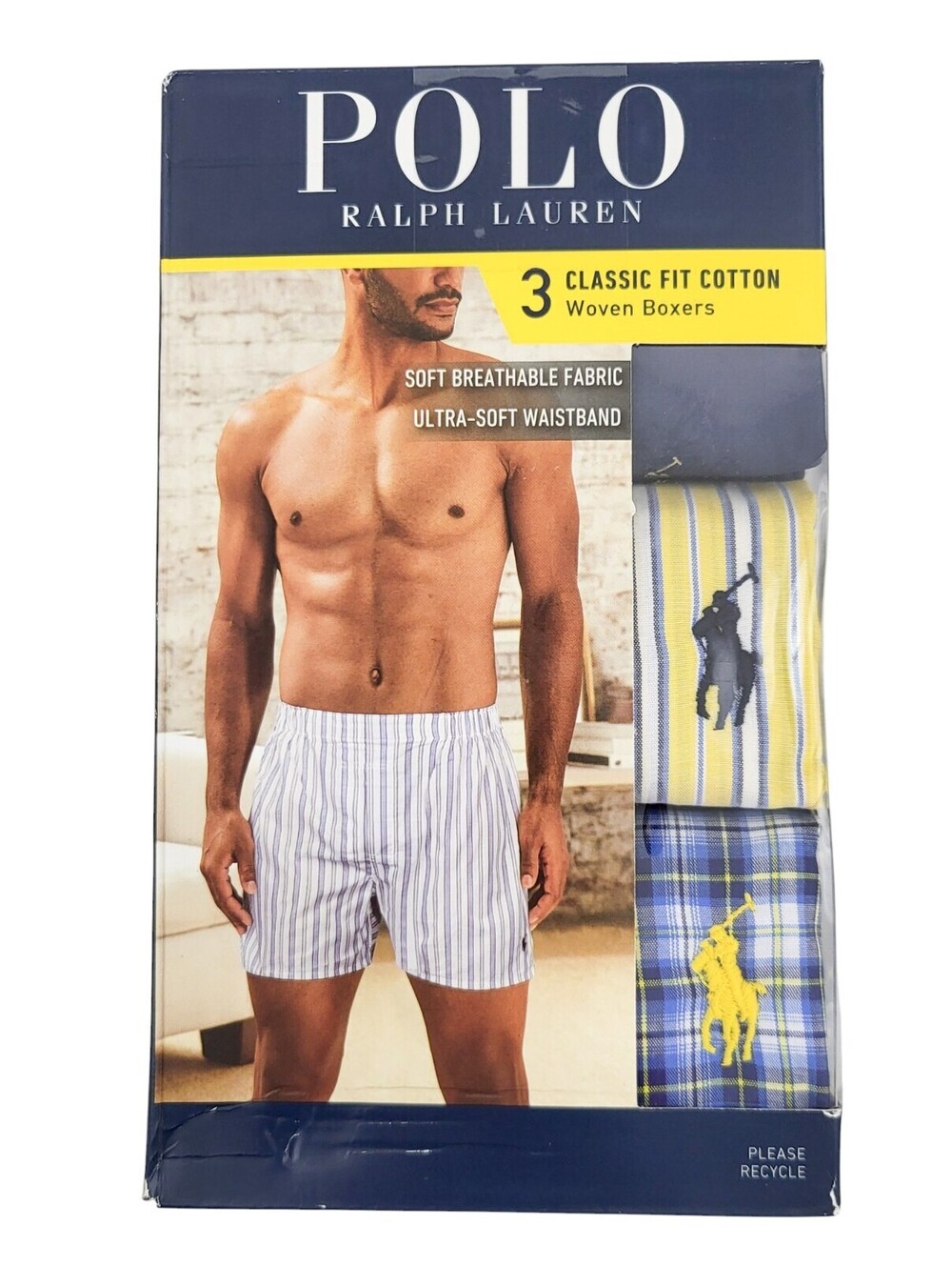 Polo Ralph Lauren Classic Fit Boxers 3-Pack Men's Small Cotton Multicolor NWT